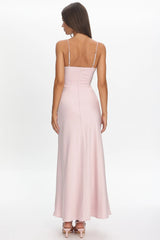 Ambrette Bow Waist Maxi Dress Pink