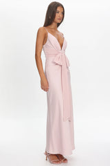 Ambrette Bow Waist Maxi Dress Pink